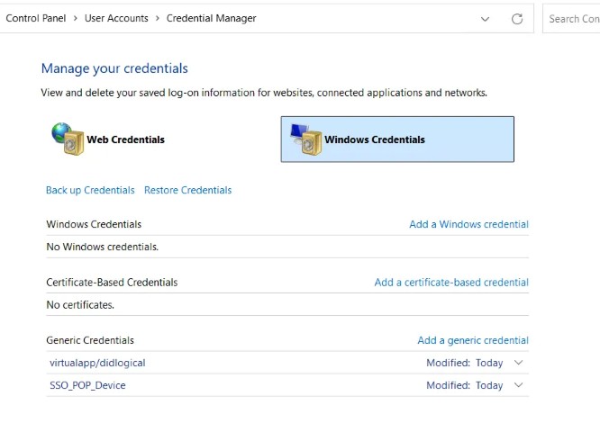 Windows Credential Manager Credential Manager