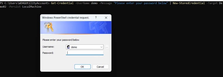 Adding a credential in PowerShell with Get-Credential Adding a credential in PowerShell with Get-Credential
