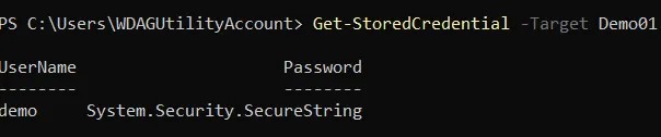 Retrieving a credential in PowerShell Retrieving a credential in PowerShell