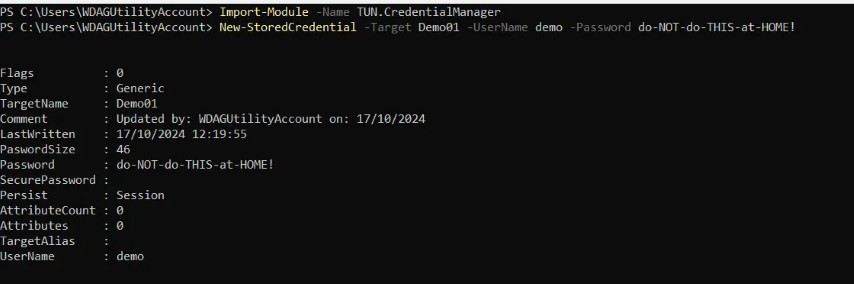 Adding a credential in PowerShell Adding a credential in PowerShell