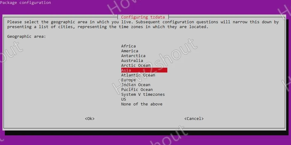 Select time zone continent Select time zone continent